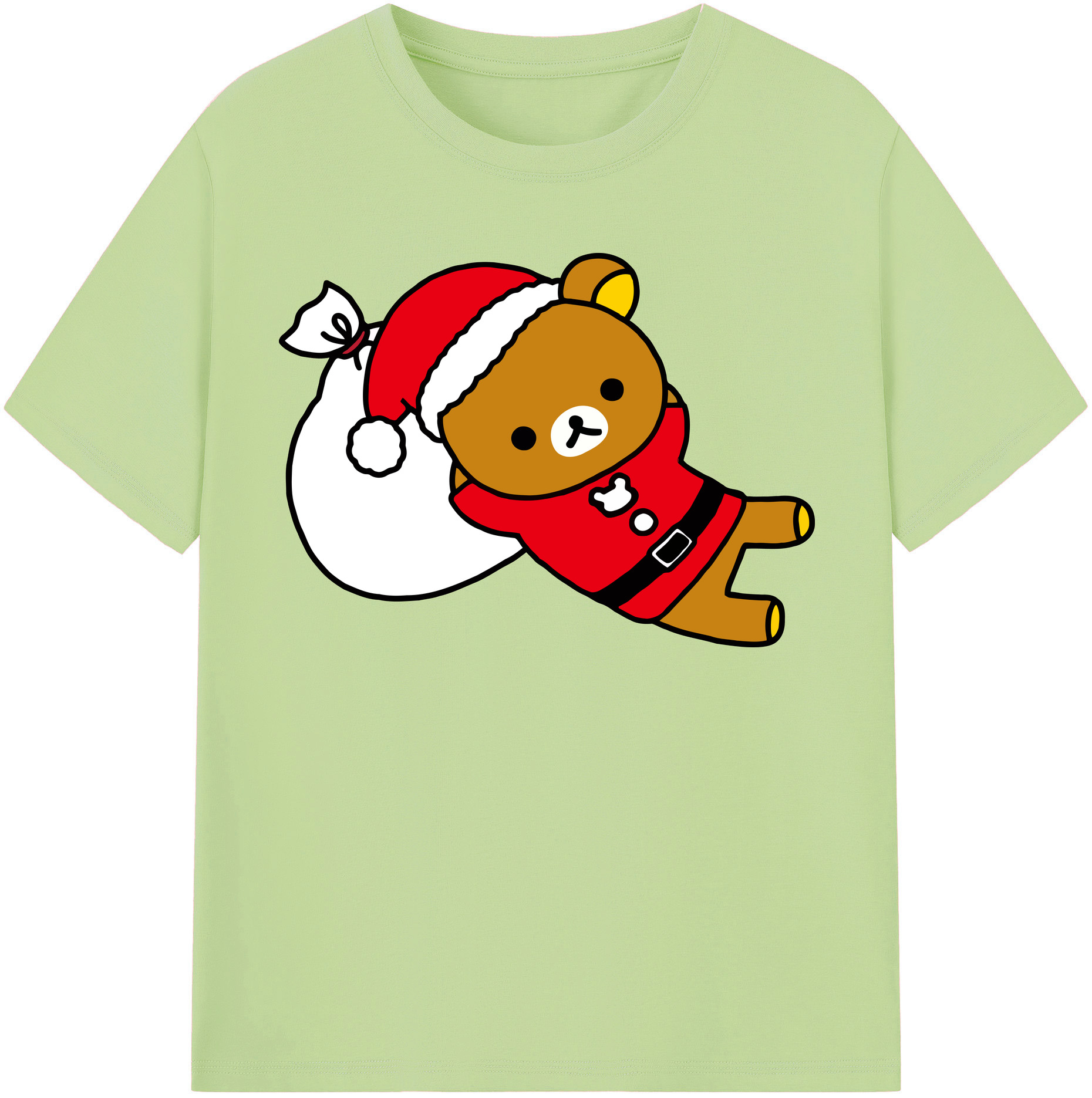 （画像用） リラックマ リラックマ キイロイトリ Rilakkuma Korilakkuma Kiiroitori 綿100％半袖Tシャツ（フロントプリント）